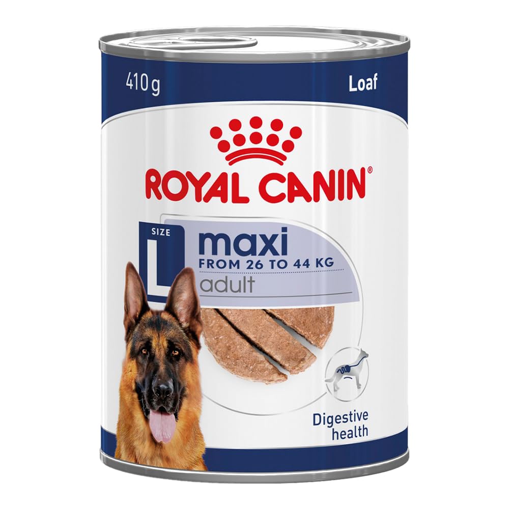 ROYAL CANIN Maxi Adult | 12 x 410 g | Complete Food for Large Adult Dogs (26-44 kg) | Nutrient Rich and Protein Balanced Wet Food Highly Digestible