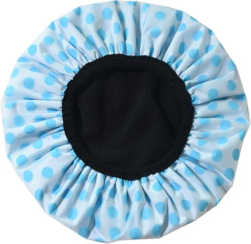 FOXBI Gorro de ducha para mujer, elástico de tres capas, resistente al agua, de microfibra, absorbente, para cabello seco, para mujeres y damas,
