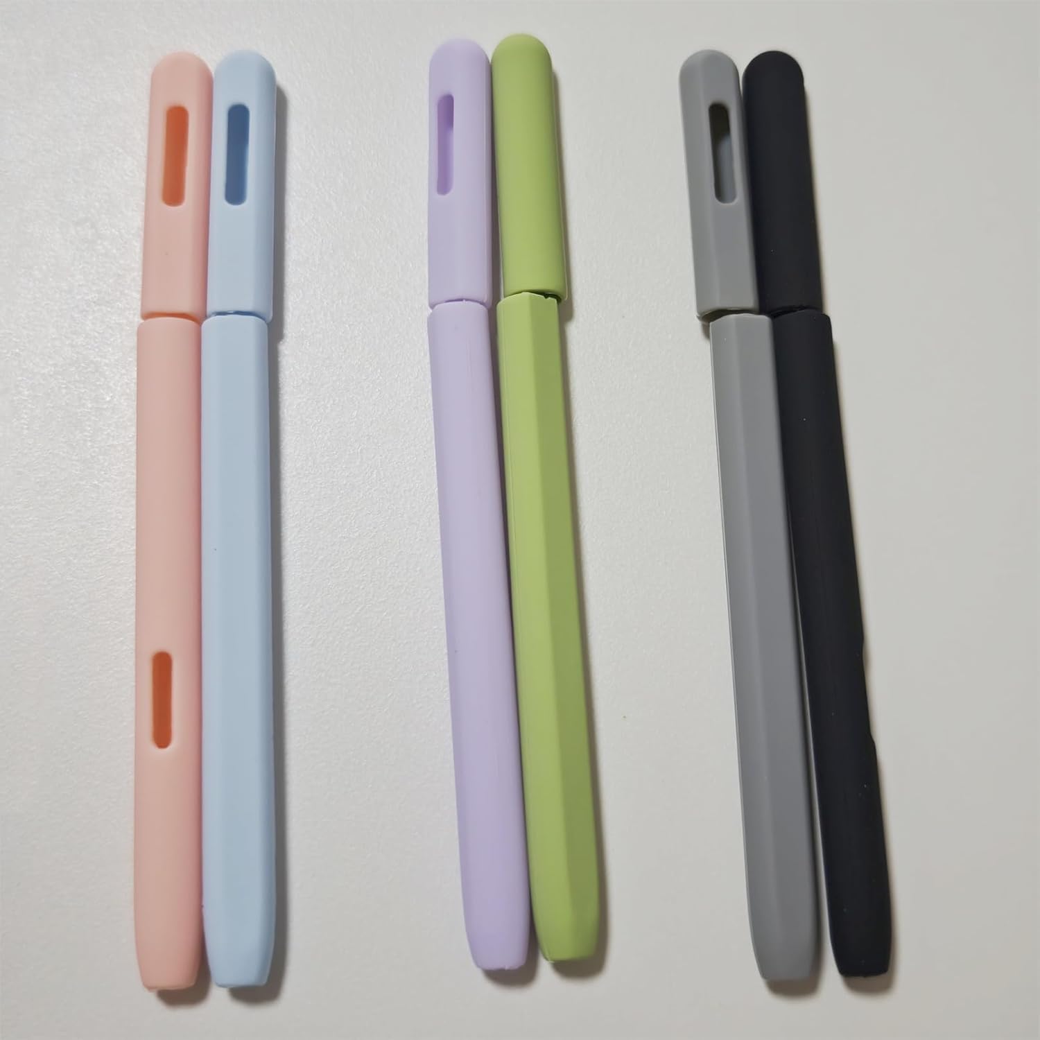 DAYJOY 2 Pack Silicone Sleeve Case Compatible with Samsung Galaxy Tab S7/S7+/S7 FE/S8/S8+/S8 Ultra/S9/S9+/S9 Ultra/S10/S10+/S10 Ultra S Pen, Protective Skin Non-Slip Smooth Grip Holder(Blue+Pink)