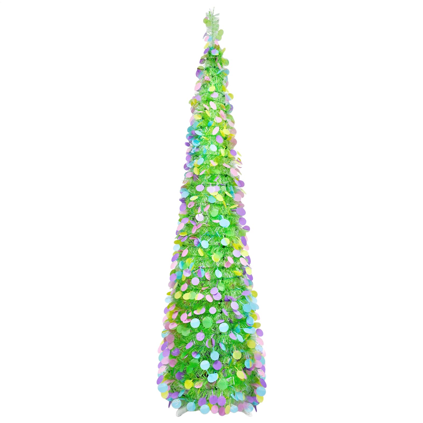 Albero di Pasqua – Albero decorativo pieghevole riutilizzabile con cerchi colorati glitterati, per casa, soggiorno, feste, vacanze, primavera, ingresso, appartamento, corridoio e