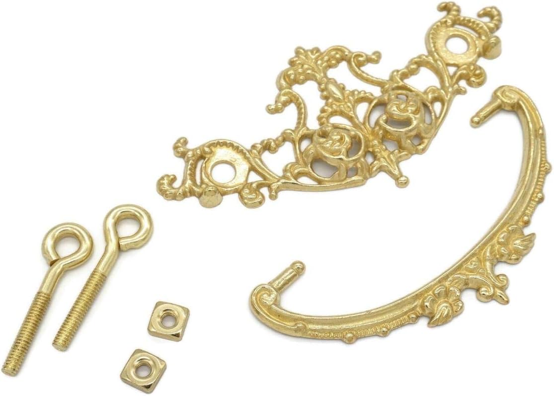 Victorian FurnitureDrawer Pull - Vintage Style Drawer Bail Pull - Antique Furniture Drawer Pull - Solid Cast Brass, Polished Brass - Cabinet Drawer Pull - Excellent Replica of an Antique Original