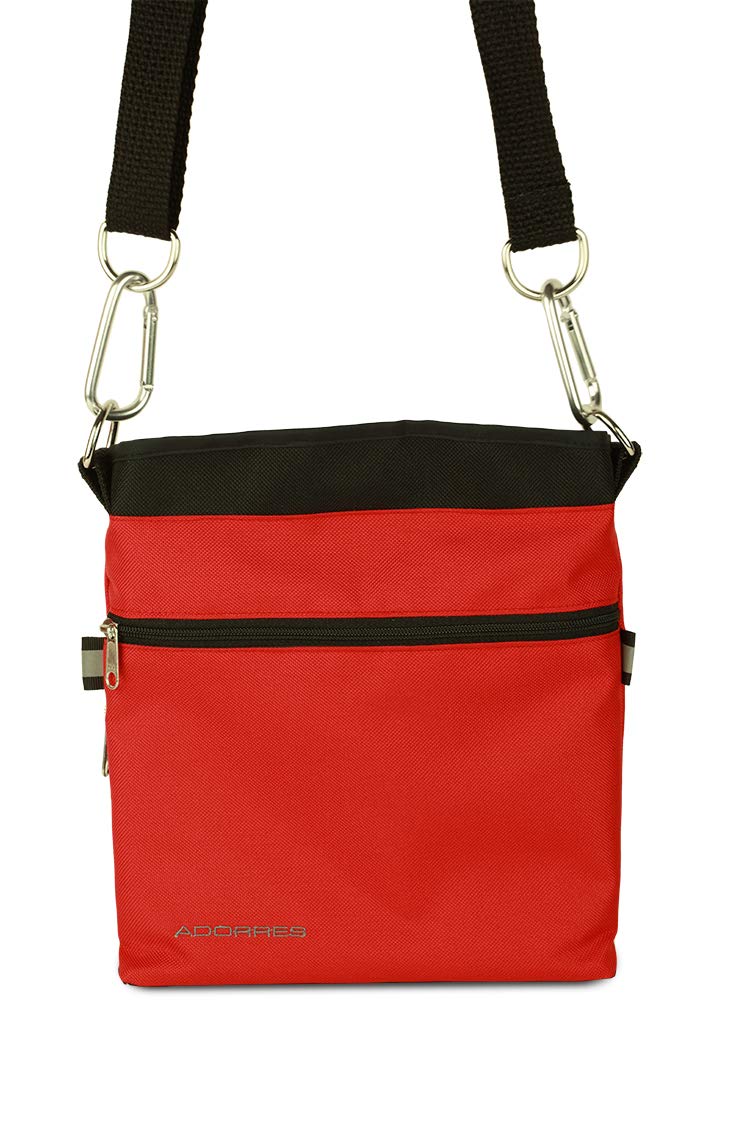 Mit Wunschname möglich. Schultertasche, Hüfttasche, Leckerlitasche für Hunde, Futtertasche mit Magnetverschluss und Kotbeutelfach, Leckerlitasche Magnetic Red Edition