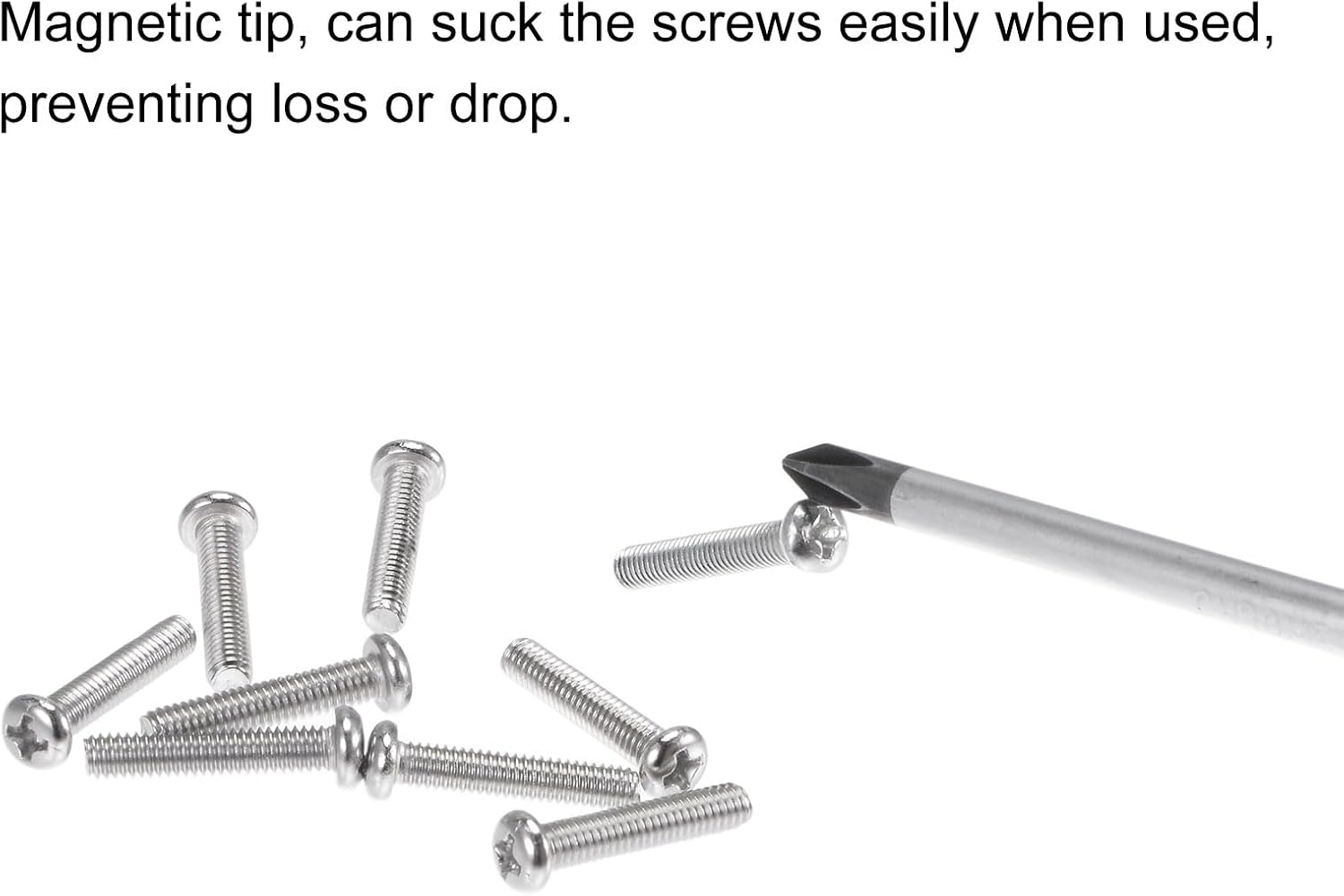 uxcell Phillips Screwdriver Set, PH1 & PH2 Magnetic Cross Screw Driver 8" Extra Long Round Shaft | CR-V
