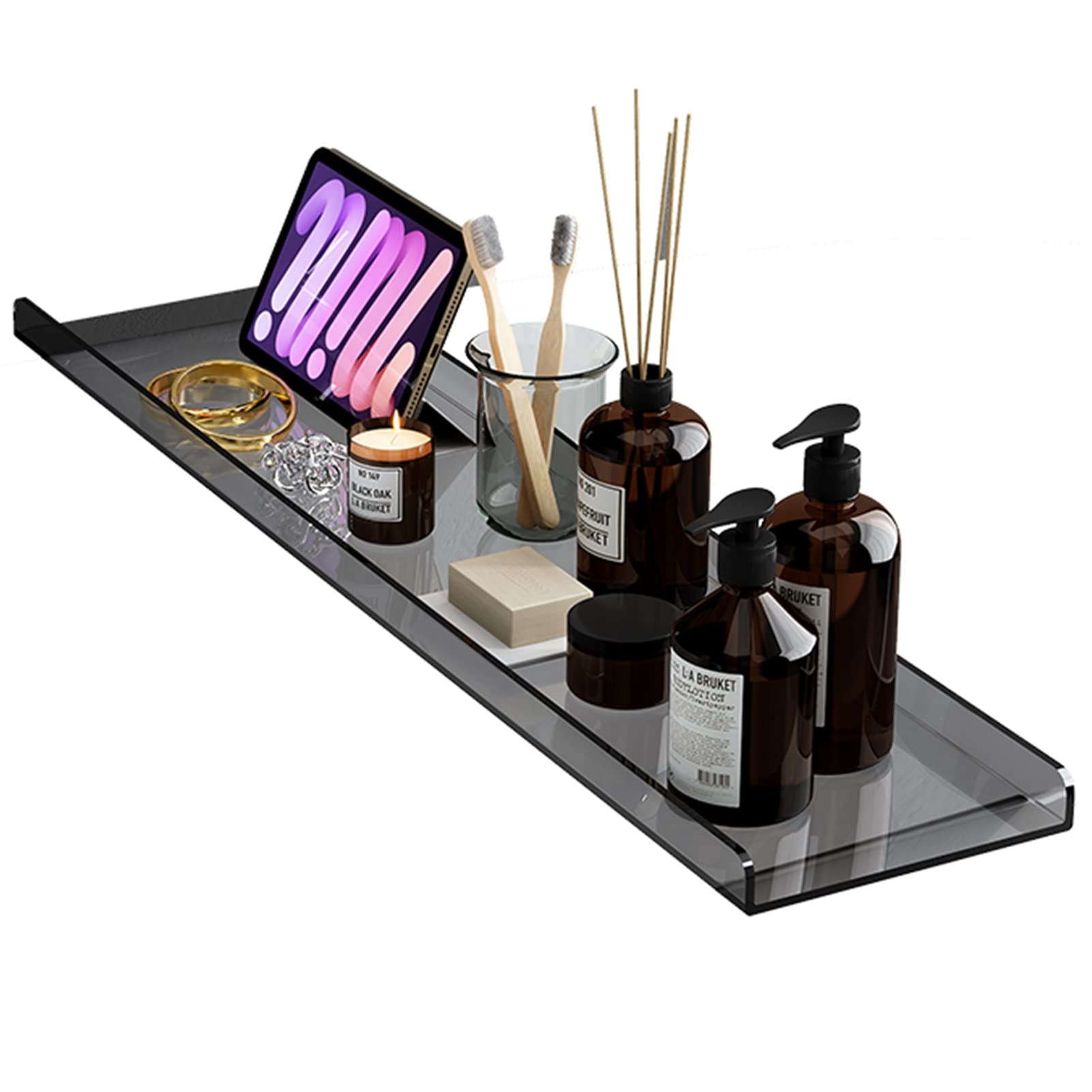 Bandejas para bañera,(es:(Bandeja de acrílico de Lujo para bañera, Accesorios de baño Modernos, Estante Organizador para Mesa de bañera de 31"/39" de Largo, Color Negro, tamaño de 80 cm (3