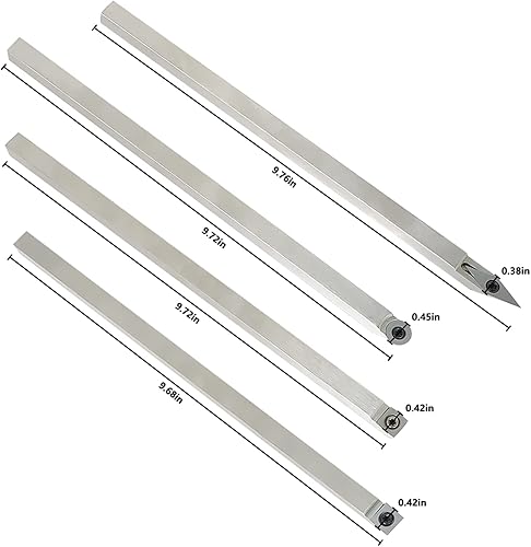 Miniatura 3 de findmall Juego de herramientas de torno de madera de carburo que incluye más áspero, acabador, detallador, mango de aleación desmontable y 4