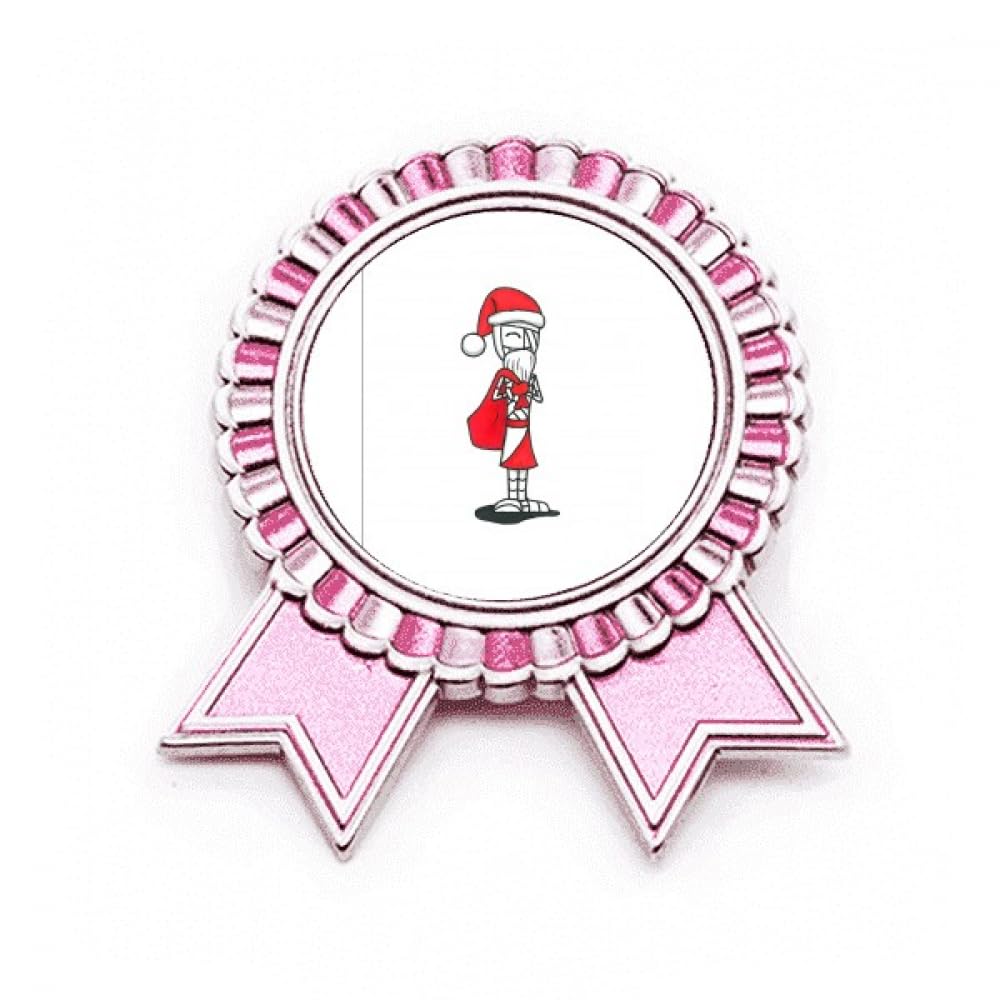 Broche rose chapeau de Père Noël en métal pour customiser un sac triste ou usé