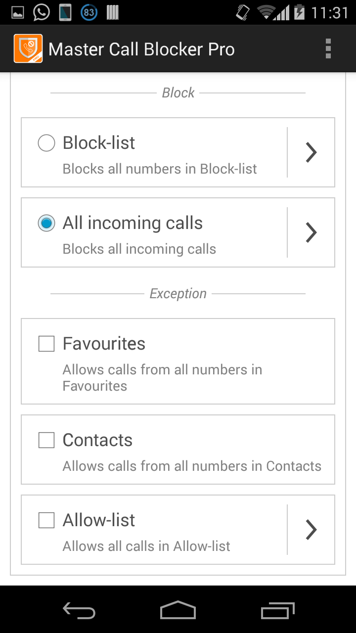 Master Call Blocker for Android