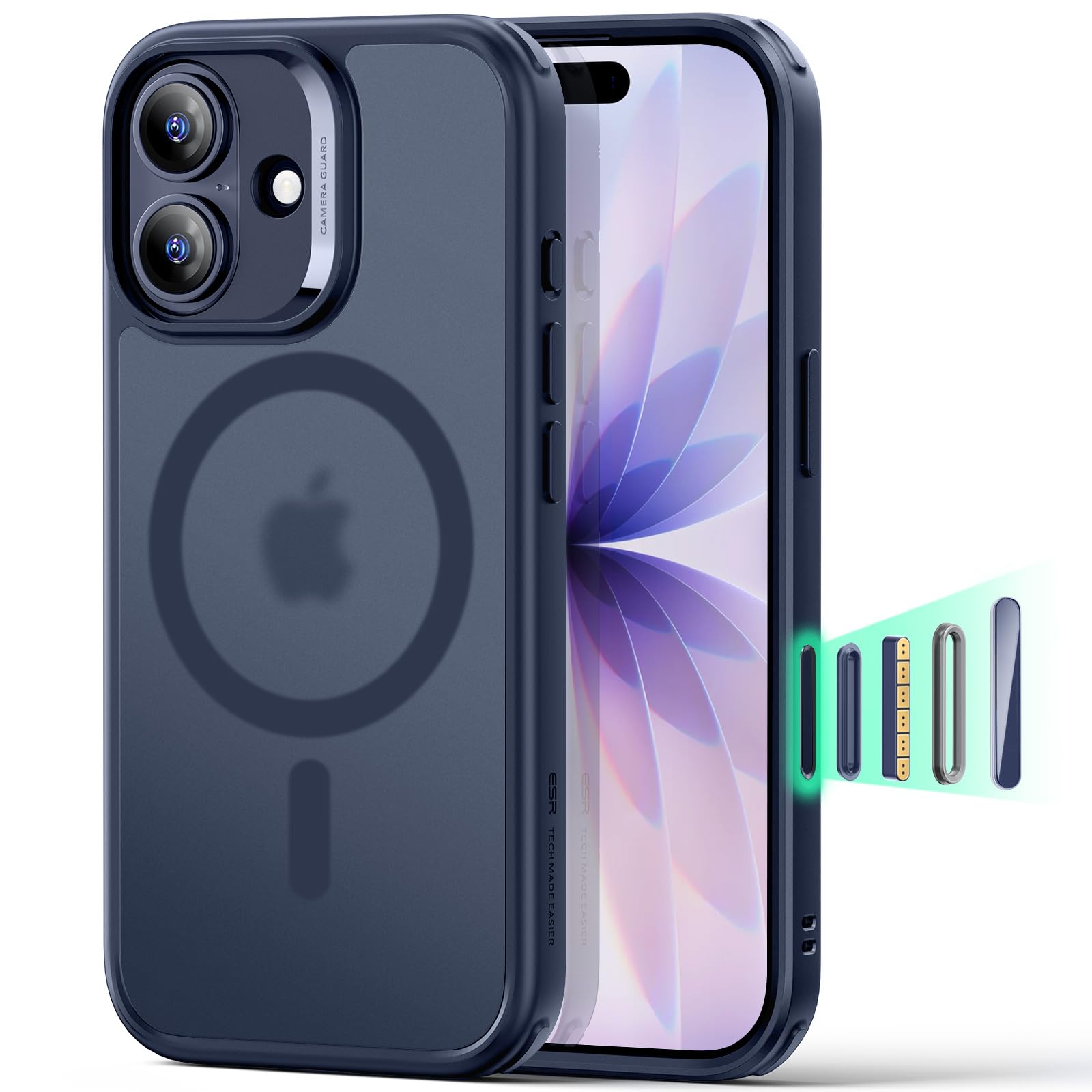 ESR Funda para iPhone 15, Compatible MagSafe, Protección Grado Militar a Prueba Golpes, Funda Magnética para iPhone 15, Funda Híbrida Classic (HaloLock), Transparente — view 65