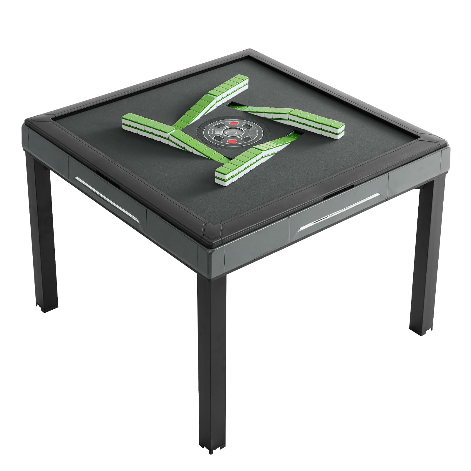 TREZHILU Roller Coaster - Style Automatic Mahjong Table with 4 Legs - 2 Sets of 42mm 152 - Tiles & Dust Cover Suitable for Chinese/Americans?Mahjong Sets for Home & Outdoor Leisure