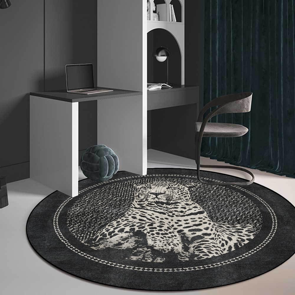 Tapis rond gris abstrait Ø 170 cm pour transformer l'ambiance du salon