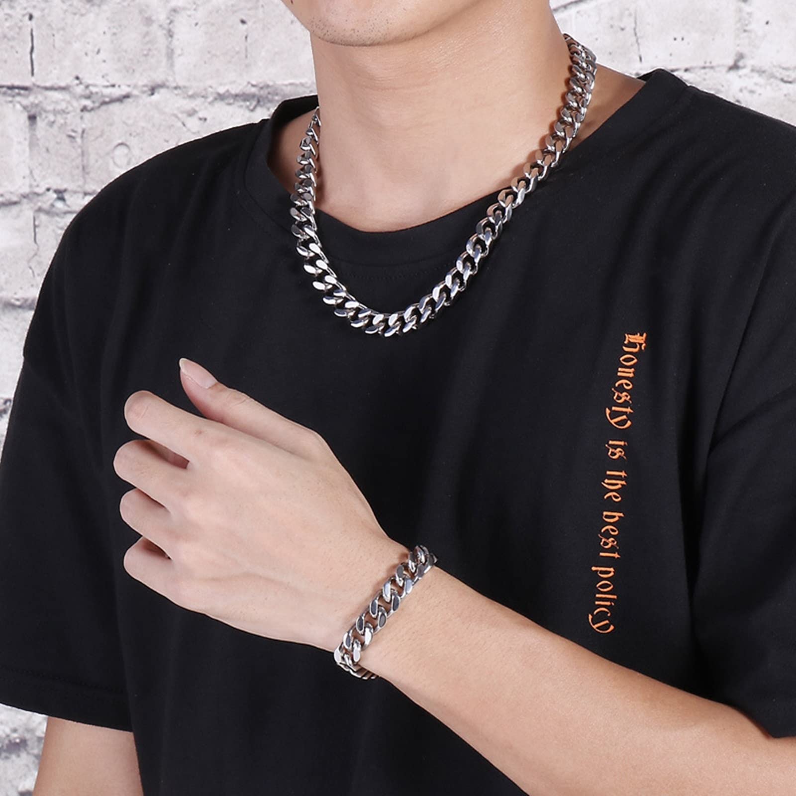 Männer Armband, Geschenk für Mann Panzerkette Karabinerverschluss Edelstahl Punkrock Design Jubiläum Armband Herren