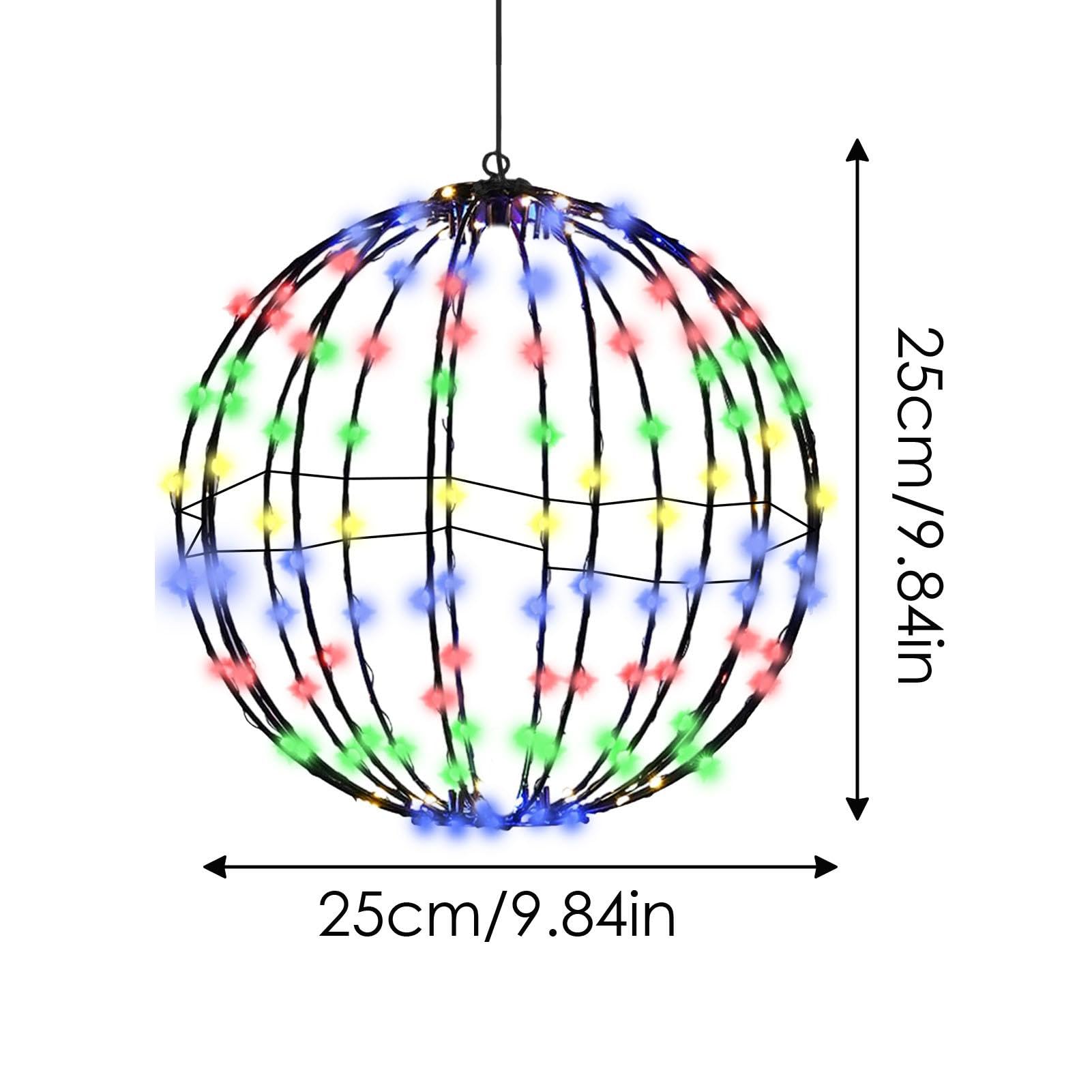 Luci a Sfera LED di Natale, Pieghevoli per Esterni e Interni, Globi Luminosi per Giardino e Feste