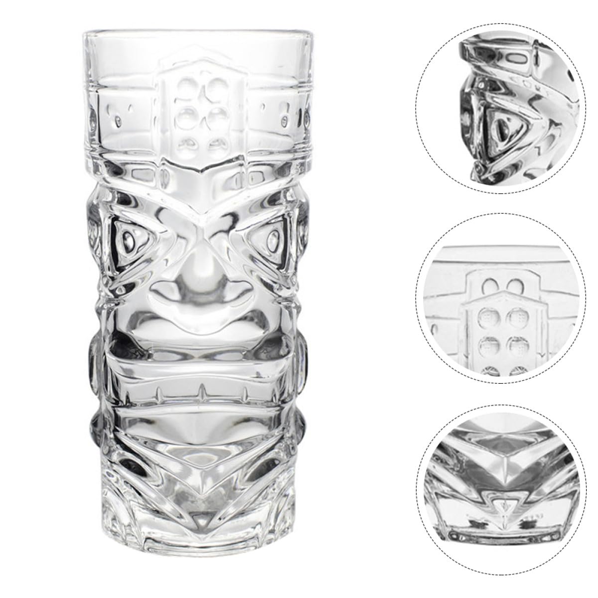 Cabilock Set de 2 Vasos de Vidrio Diseño Creativo de Tótem y Rostro, Copas para Vino Decorativas Hogar, Fáciles de Limpiar Estilo Único