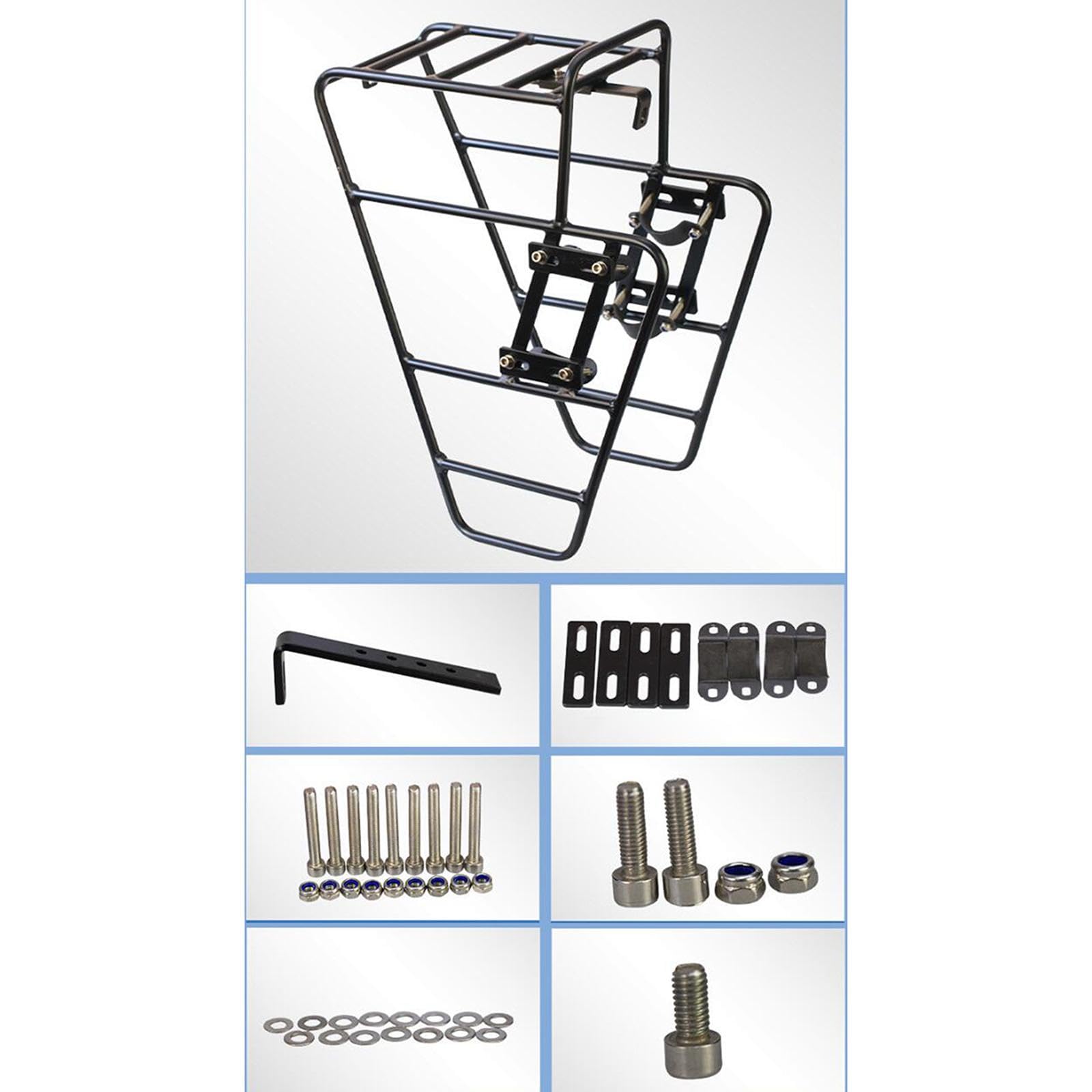 Milageto Porte-Bagages Avant en Aluminium pour vélo, Accessoire pour VTT et randonnée