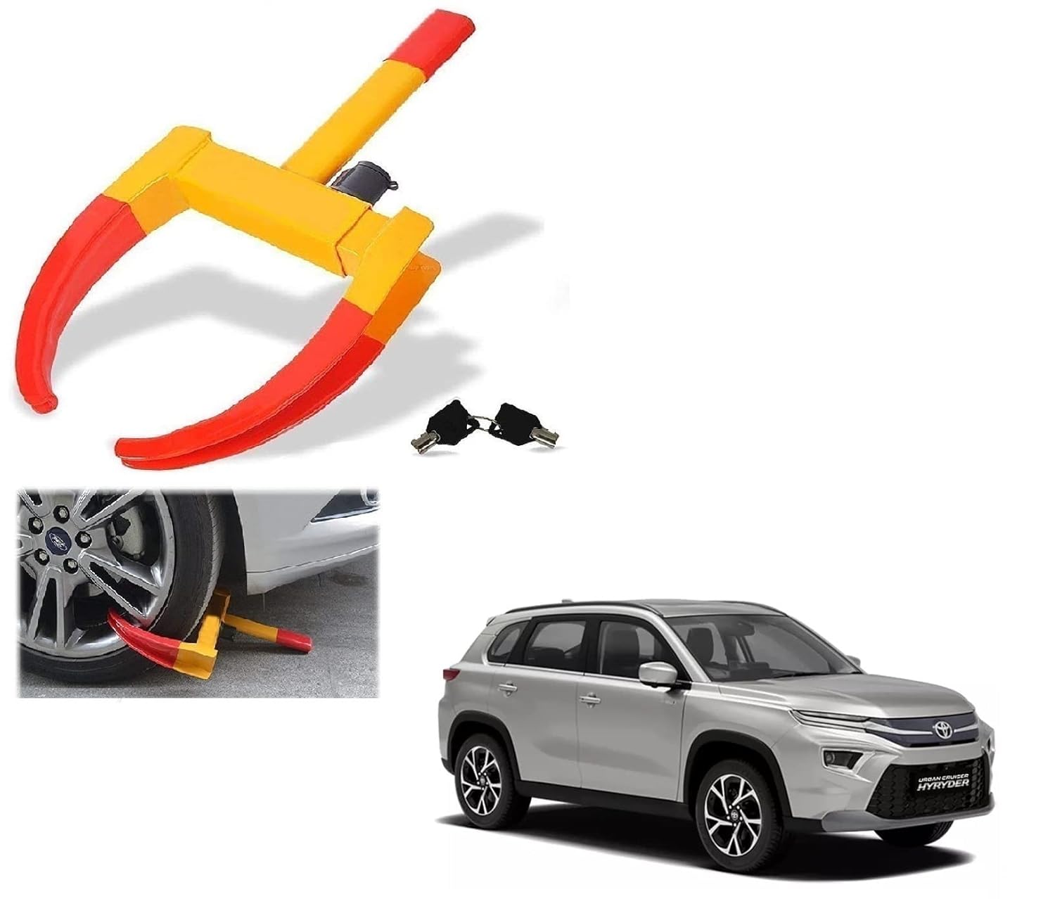 Auto Addict Car Wheel Lock Tyre Locks Car Wheel Lock Security Tire