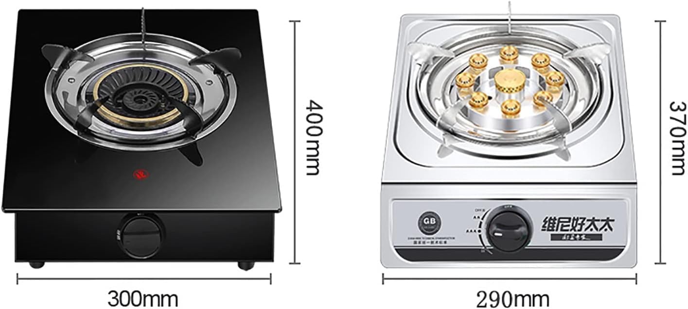 Burner Gas Cooker gas hob Portable Table-Top Hob， Black Tempered Glass 4.2kW Indoor Dining, Upgrade Outdoor Camping Propane Catering LPG [Energy Class A]