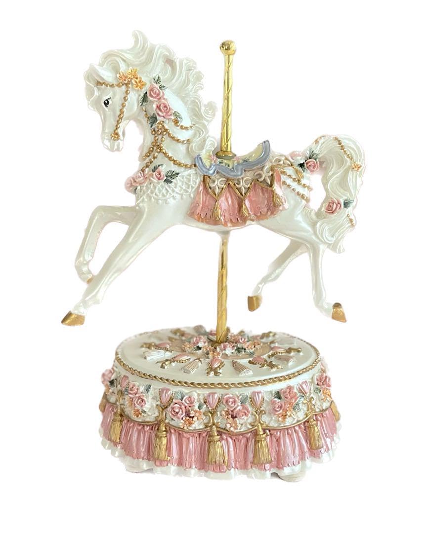 Amazon.co.jp: 白馬 オルゴール メルヘン カルーセル