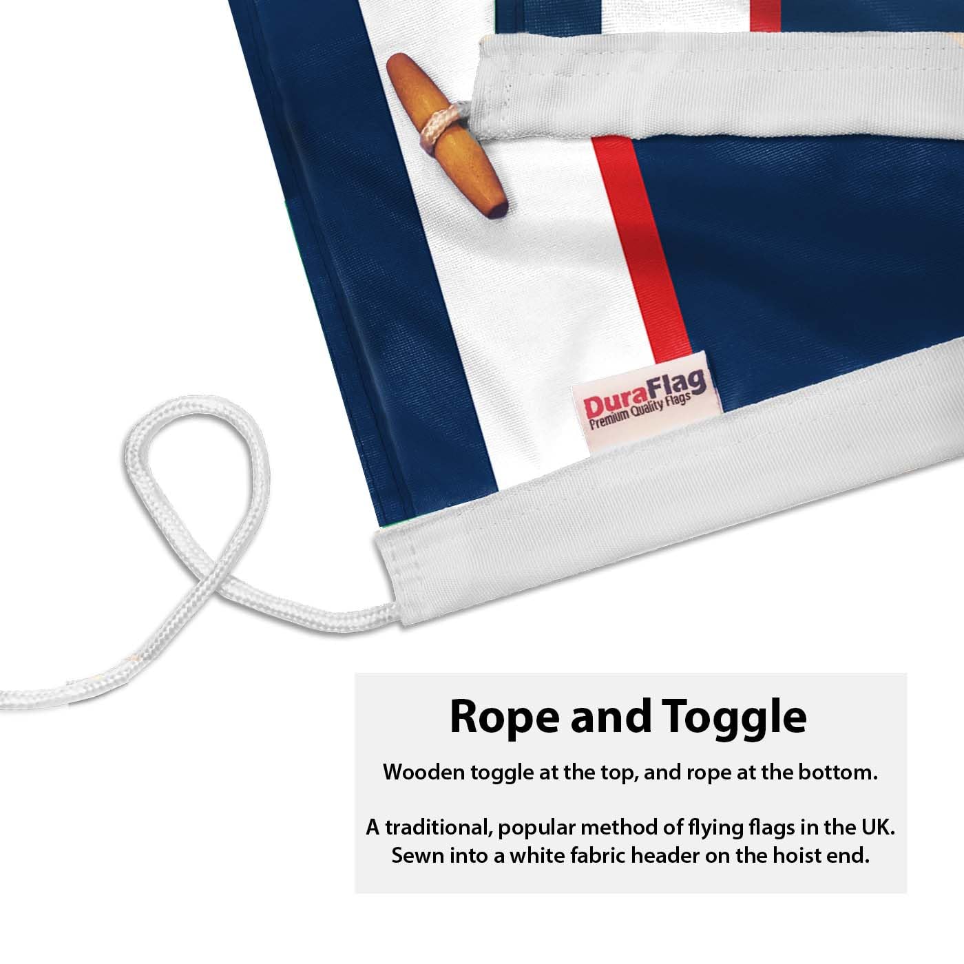 DuraFlag Royal Corps of Transport (RCT) 5ft x 3ft Flag Premium Quality With Rope & Toggle Reinforced Stitching 150cm x 90cm British Army Transport Corps Flag Heavy Duty Polyester - Image 2