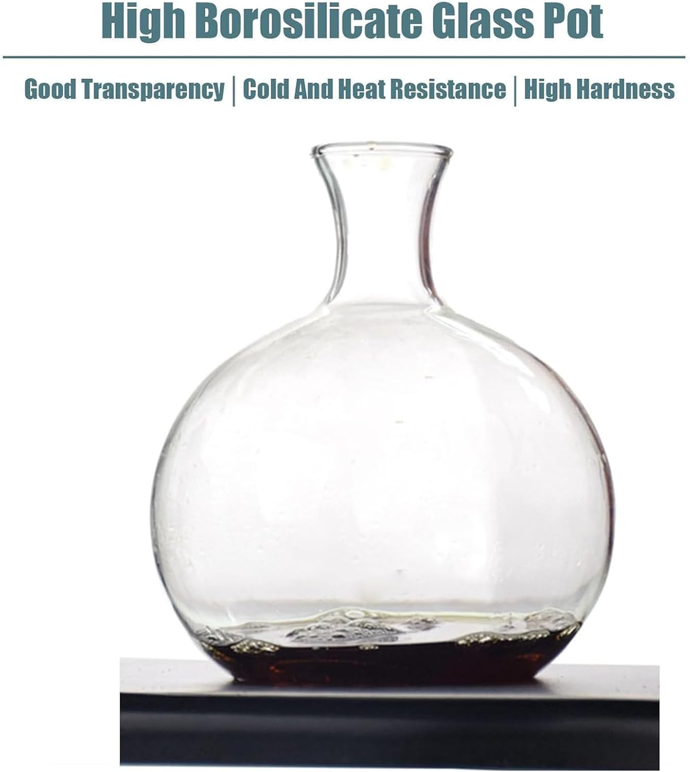 Cold Brew Drip Tower, Iced Coffee Make, Slow Drip Ice Coffee Machine, Makes 5-8 Cups, Large Capacity, Black Wood Straight Frame, for Commercial Offices and Home Use