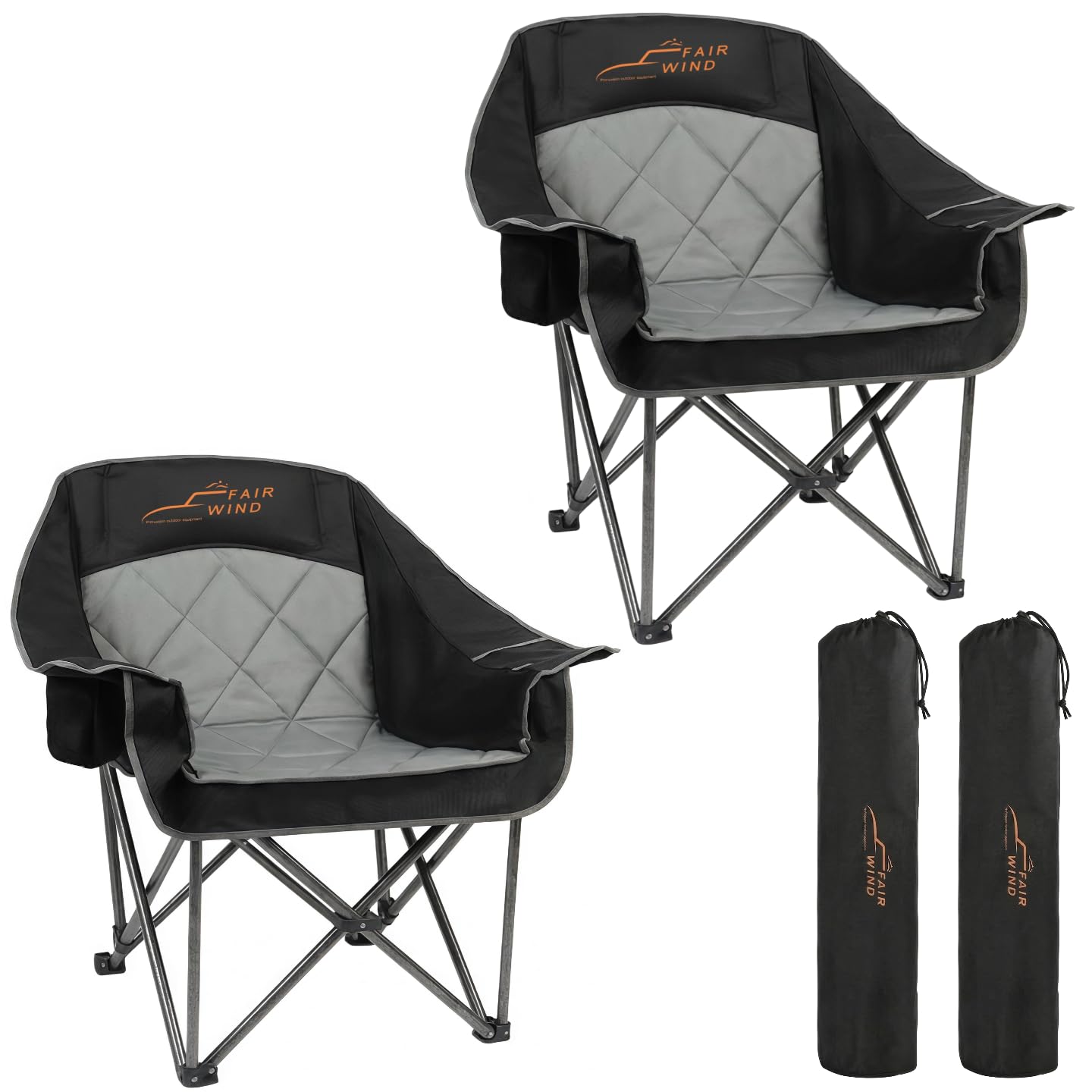 FAIR WIND 2-Pack Oversized Padded Camping Chair