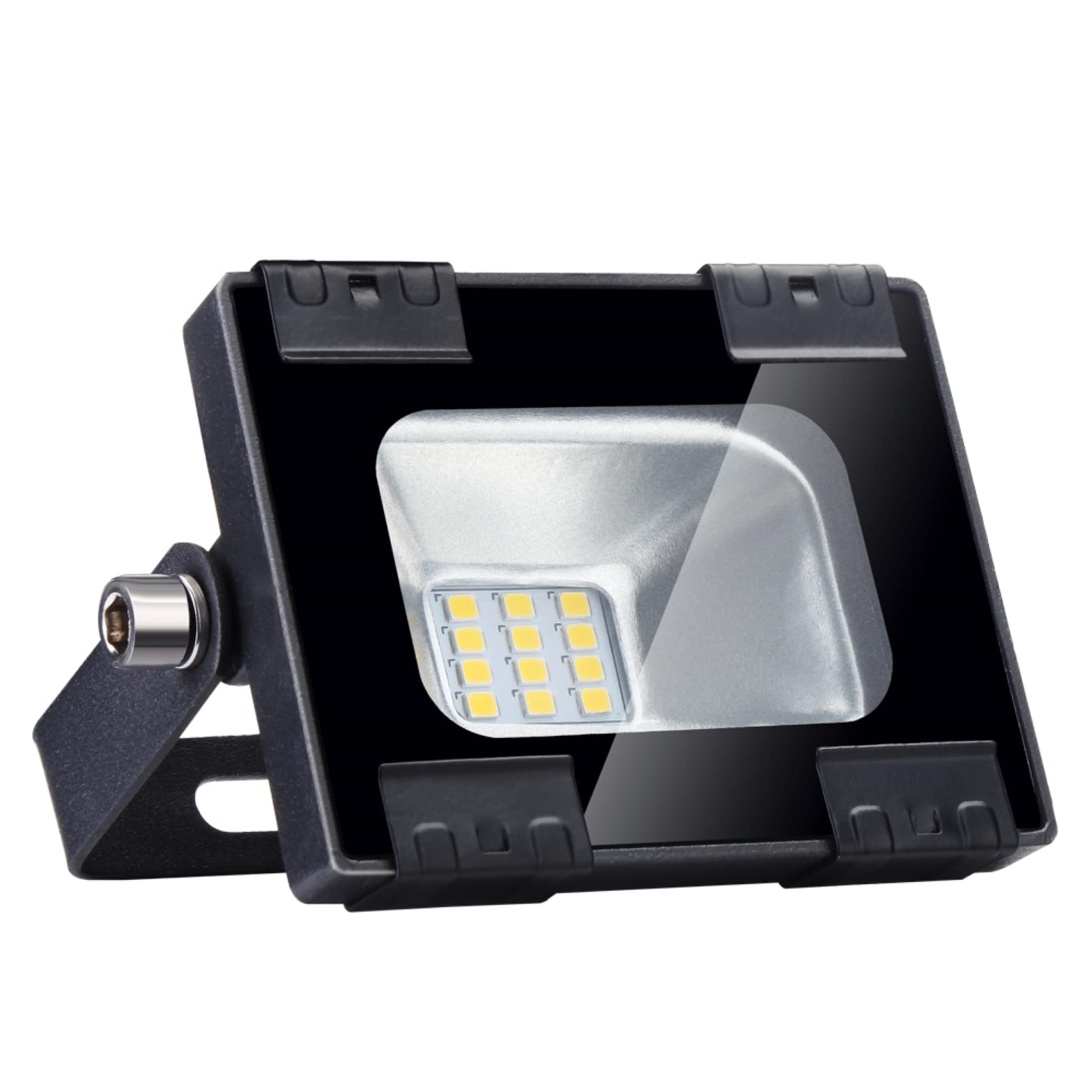 10W LED Flood Lights Outside, 800Lm LED Spot Light 3200K Warm White Security Lighting IP65 Waterproof Garden Wall Lamp for Warehouse Playground Backyard Yard, 1 Pack