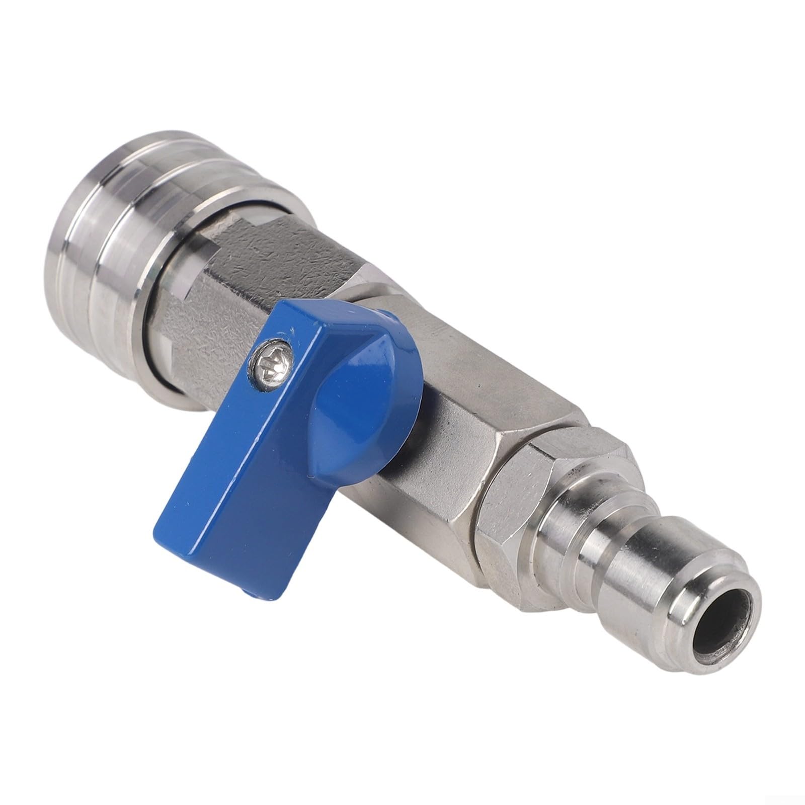 Robinet à boisseau sphérique haute pression 3/8" Quick Connect en acier inoxydable pour nettoyeur haute pression, 4000 psi, avec ruban PTFE - Compatible avec