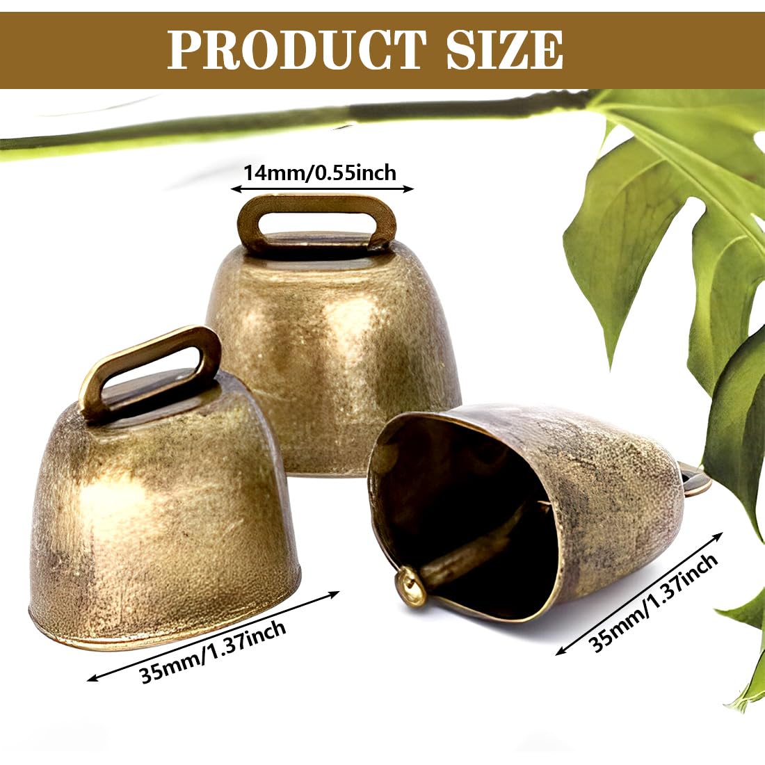 6 Pezzi Campanaccio Mucca Antique Metal Bells For Cow Horse Sheep Copper Cattle Brass Bells Metal Pet Bells (Bronze)