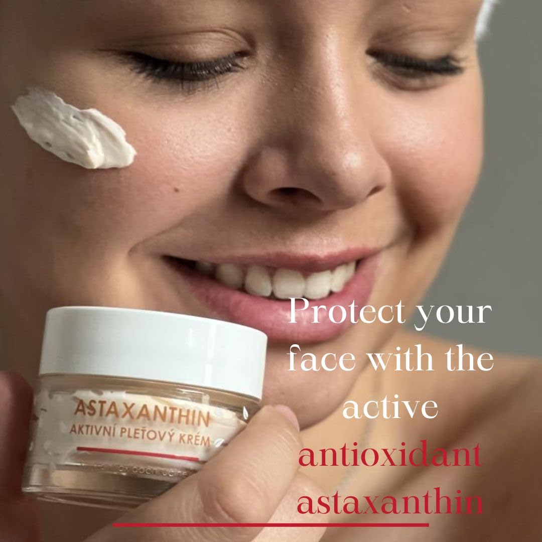 Green idea - Astaxantina Crema Viso 50 ML - Crema anti-invecchiamento - Crema antiossidante - combatte i radicali liberi - con olio di rosa canina, burro di karitè, pantenolo, olio d'oliva