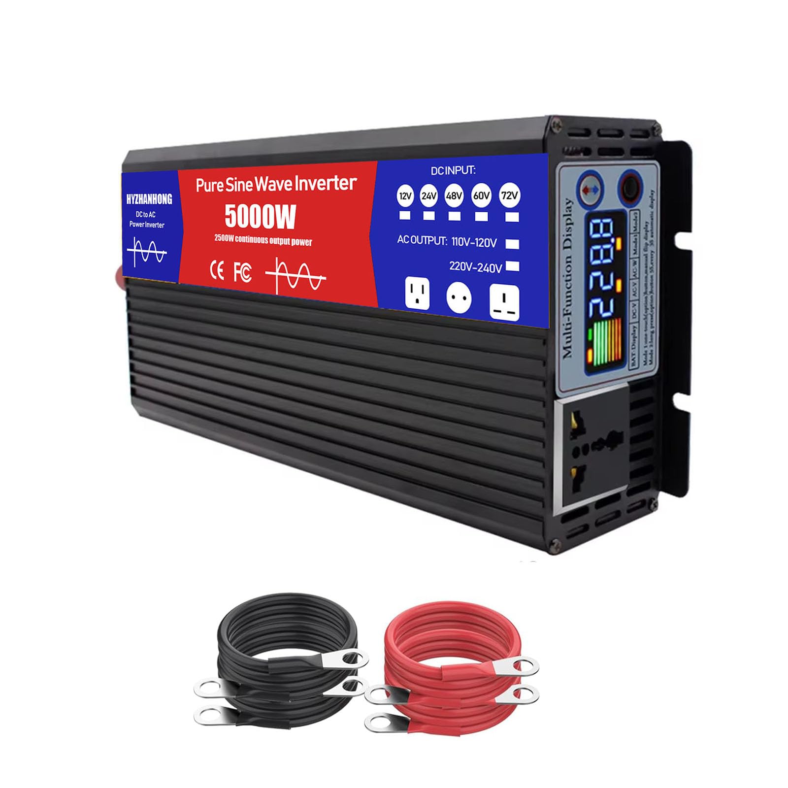 Onduleur sinusoïdal de tension voiture 60V 72V vers 230V pour maison