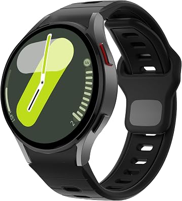 No Gap Bands Compatible with Samsung Galaxy Watch 7/6/5/4 Band 40mm 44mm/ Watch 6 Classic 47mm 43mm/Galaxy Watch 5 Pro 45mm/4 Classic 46mm 42mm, 20mm Rugged Soft Silicone Sport Bands for Women Men