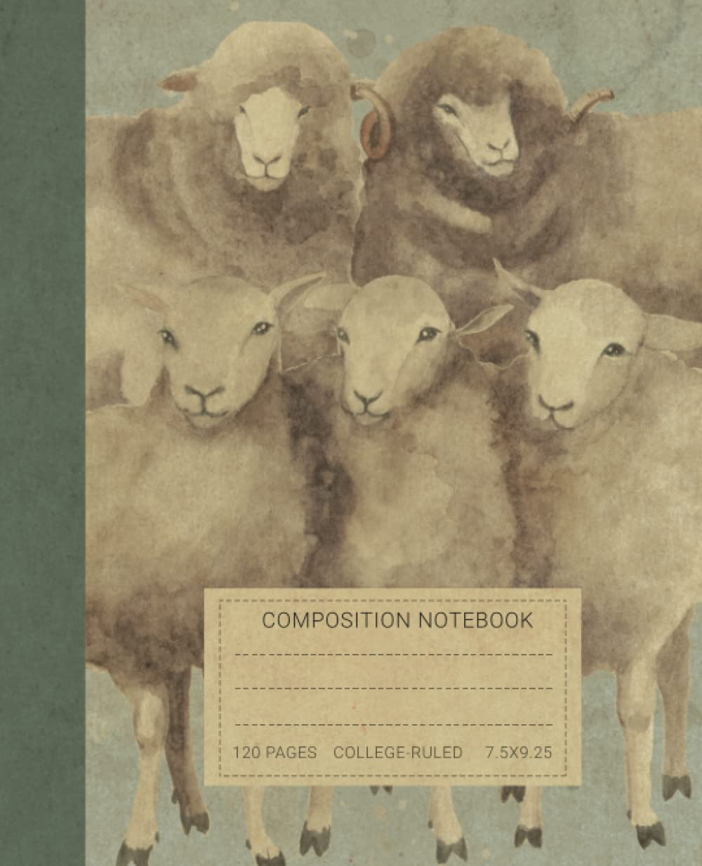Composition Notebook: Beautiful Vintage Sheep Illustration Book For Notes. Perfect Gift For Animals and Nature Lovers