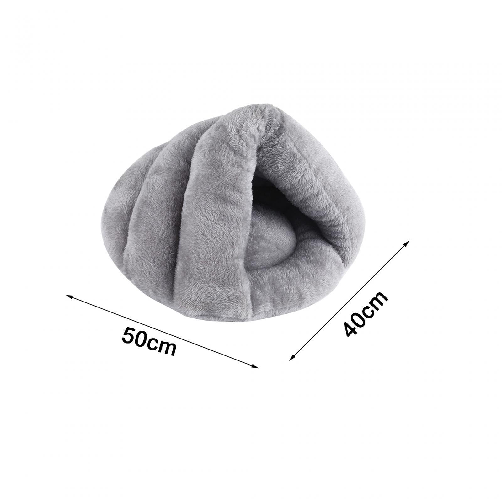 kowaku Lit Chaud en Forme de Pantoufle pour Chien et Chat, Coussin Chaud Lavable pour Chaton d'intérieur, Gris Clair 50cmx40cm