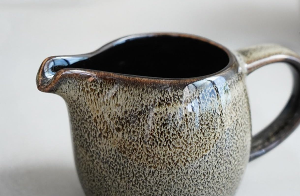 gravy saucer Creative Ceramic Milk Pitcher Handle Multicolor Home Restaurant Seasoning Pot Gravy Boat 95ml Gravy Boats(Brown) (Brown,4pcs)