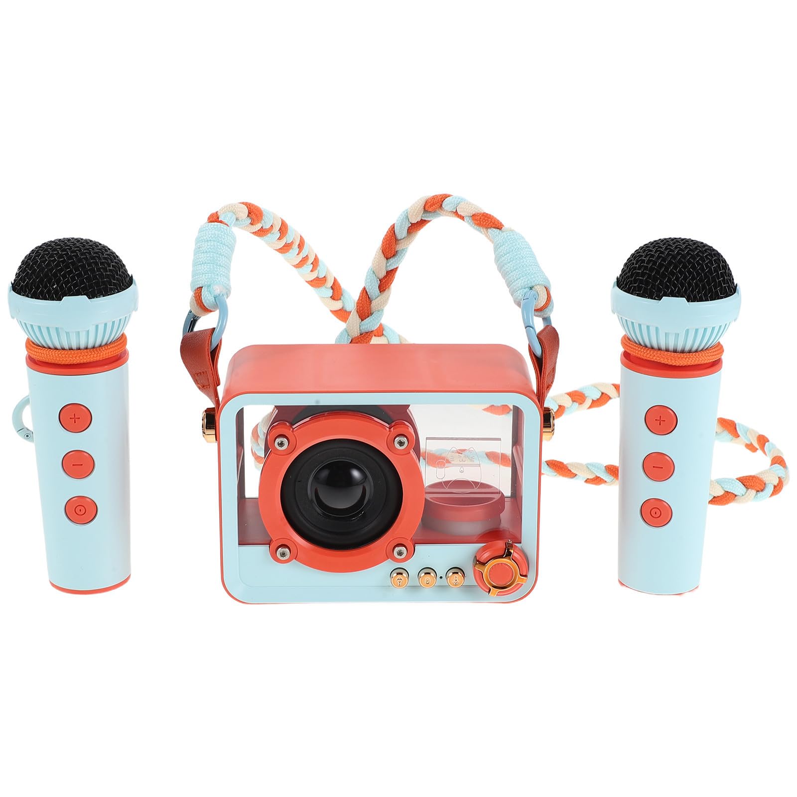 FOMIYES Mini Altavoz de Karaoke Portátil con Micrófono Inalámbrico y Batería de Larga Duración para Juegos Improvisados y Picnics en Casa