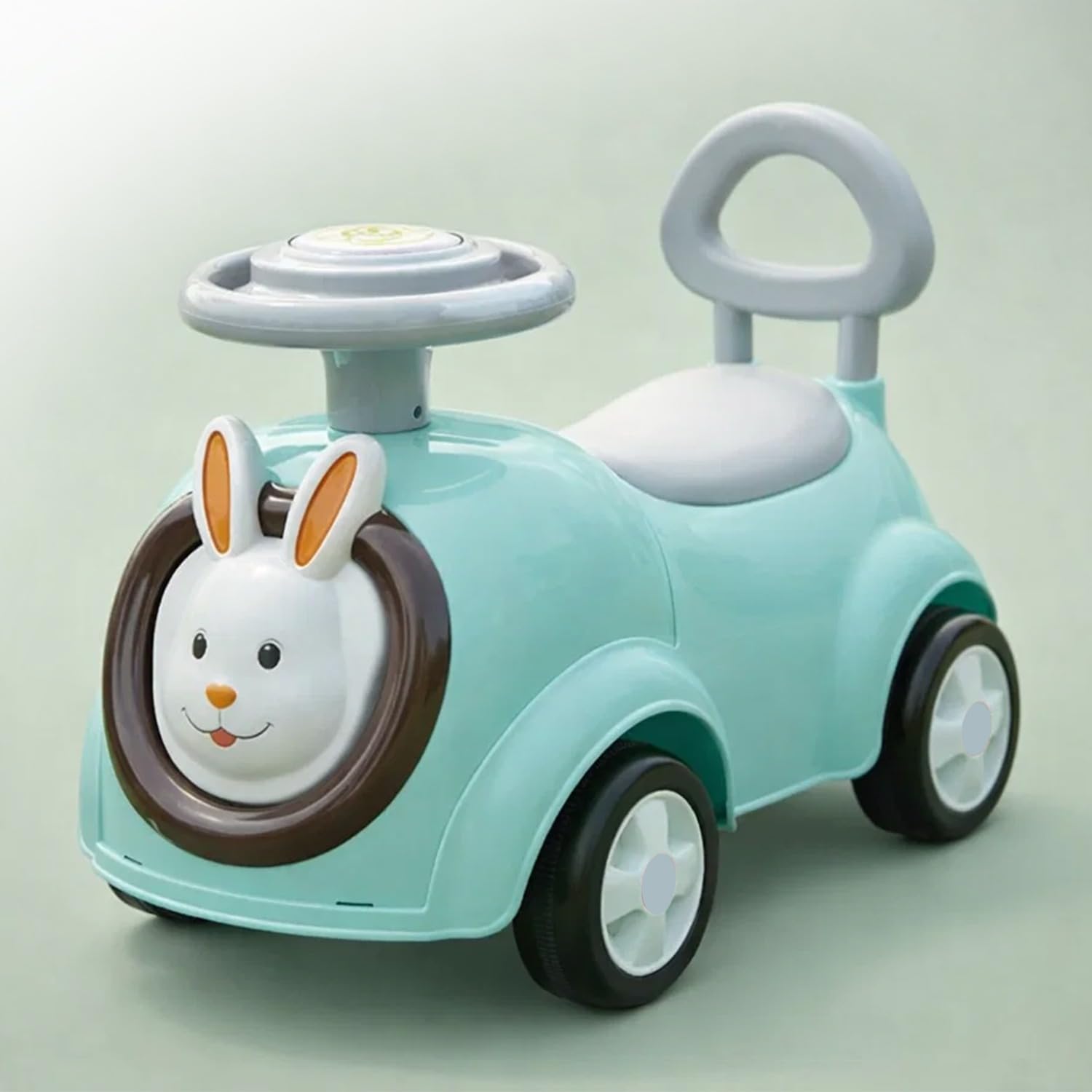 BabyGo Bunny Ride-On Push Car for Toddlers with Music & Horn | Backrest & Safety Guard | Under-Seat Storage | Big Wheels | Ride-On for Kids 1–3 Years Up to 25 kg (Sea Green)-image-47