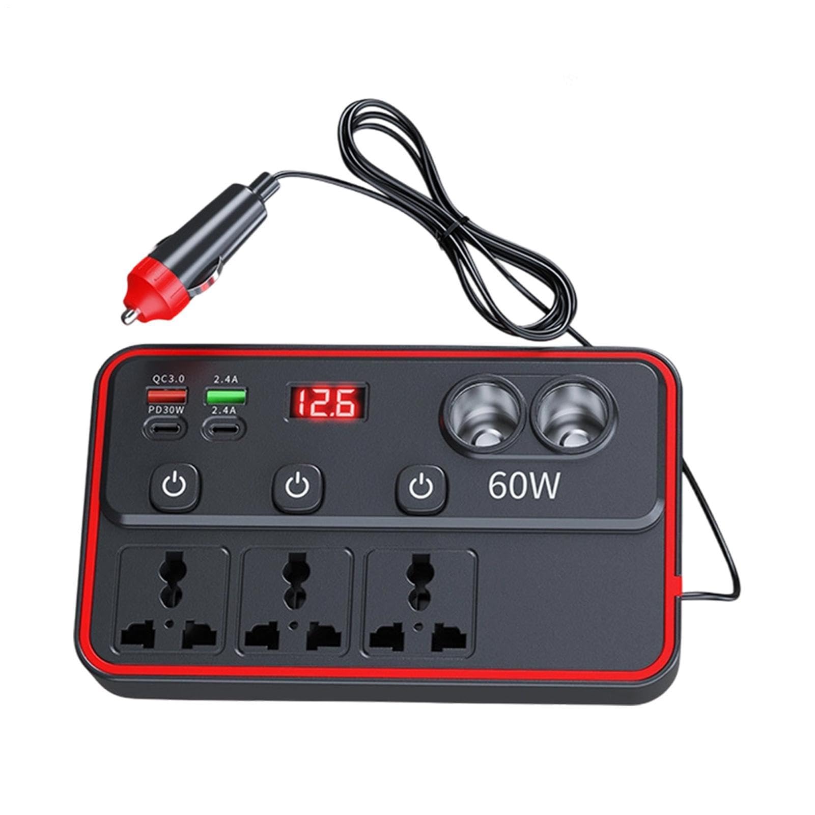 Onduleur pour véhicules 12V 220V avec ports USB adaptateur - 8