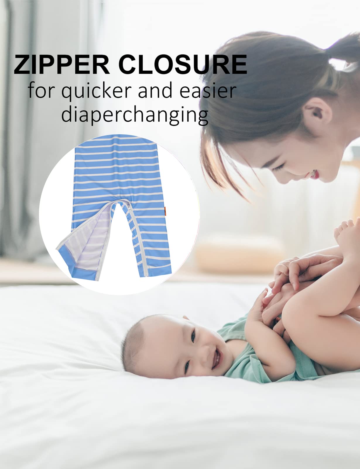 weVSwe Baby Toddler Boy Swimsuit Long Sleeve Baby Swimwear UPF 50+ Sun Protection Rash Guard Swimming Costume with Crotch Zipper 0-3 Years — view 104