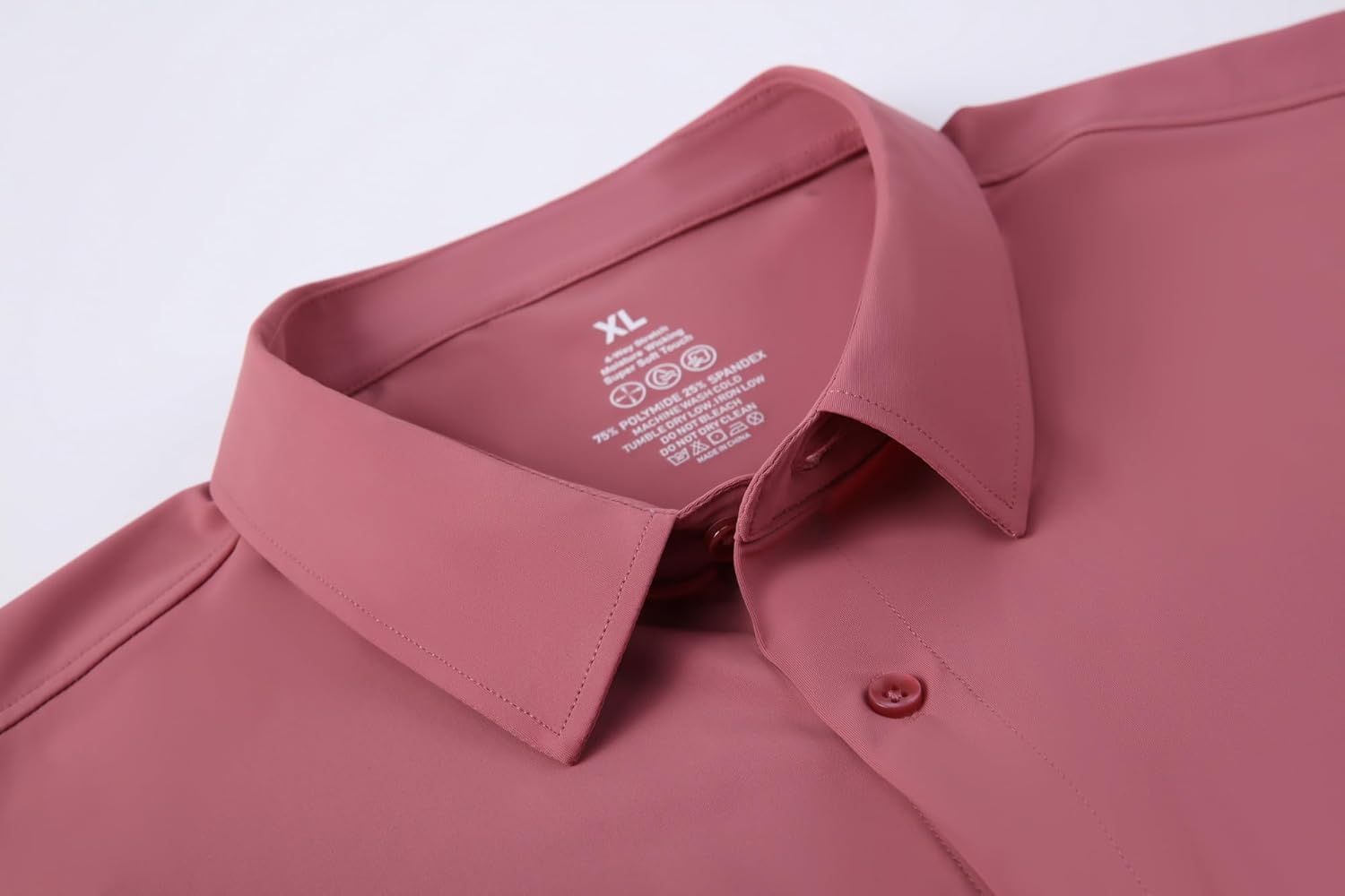 Alex Vando Mens Button Down Shirts Wrinkle Free 4-Way Stretch Short Sleeve Business Casual Shirt - Image 3