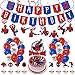 Hilloly Decorazioni di Compleanno, Kit di Forniture per Feste, Supereroi Palloncini, Palloncini Spiderman, Banner, Spiderman Cake Topper, Forniture per Feste I Vendicatori 36 Pezzo