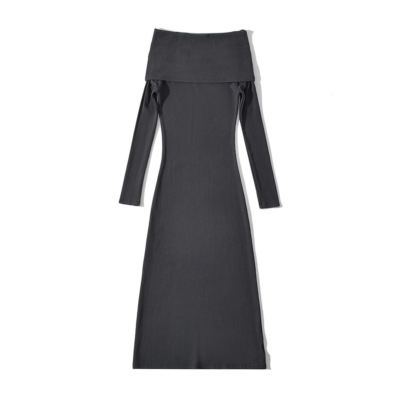 Vestido Largo Cepillado con un Solo Cuello y Hombros Descubiertos para Mujer, Vestido Ajustado Que Abraza la Cadera