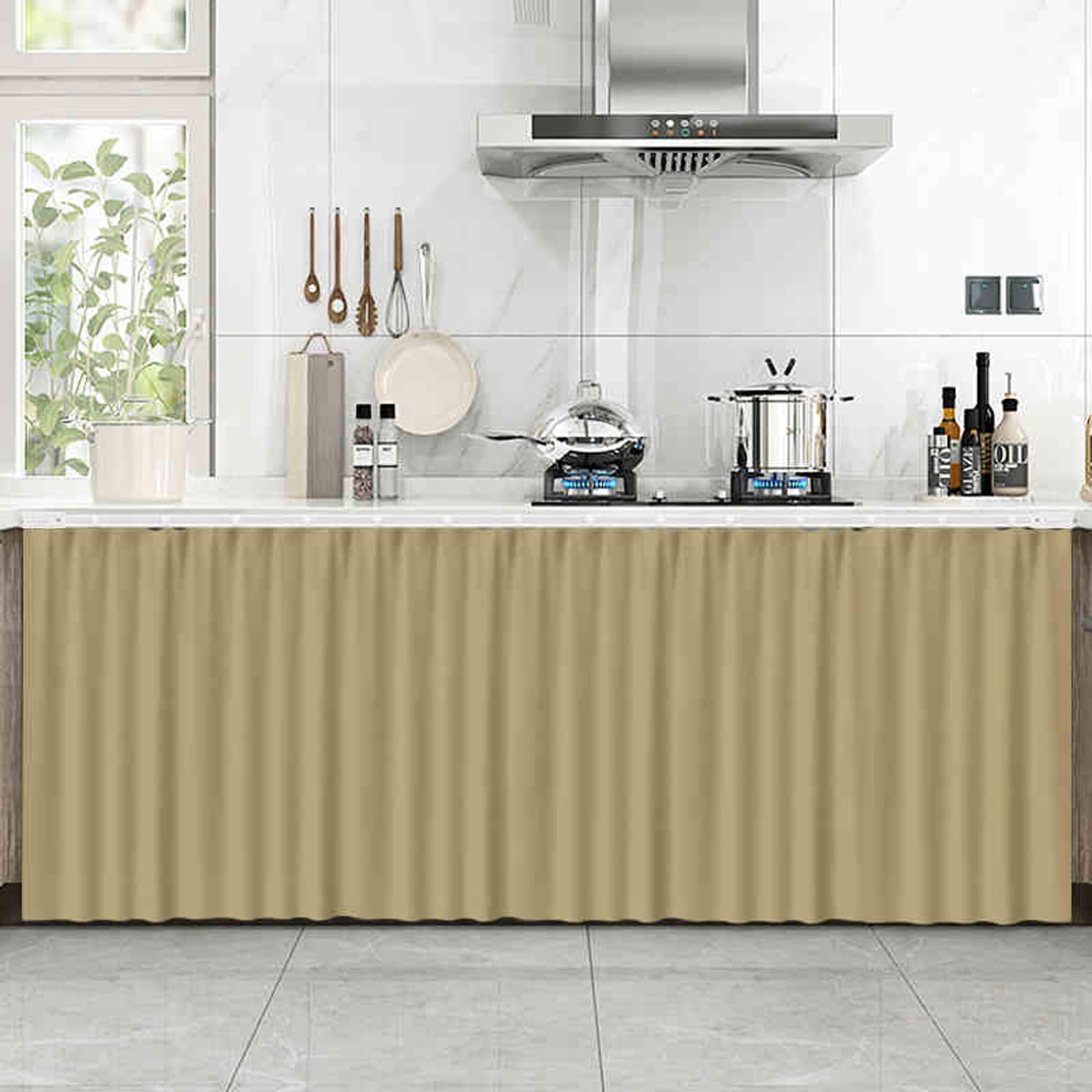 Wansiman Kitchen Curtains,Curtains Under The Sink,linen Curtains,cupboard Curtain Kitchen,curtain Dustproof For Storage Cabinets,Shading Ventilation,for Wardrobes,bookshelves,storage Cabinets
