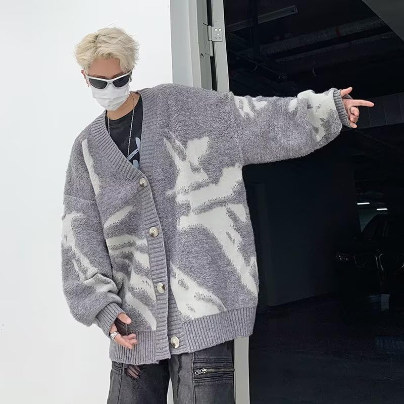 Mens Cardigan Sweaters V Neck Big and Tall Button Down Fashion Knitted Long Sleeve Sweaters Casual Workout Tops2