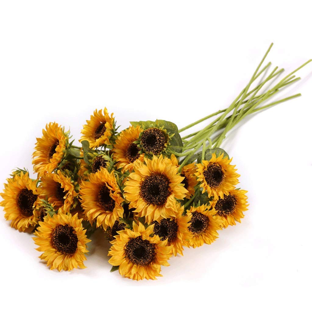 XDLEDMKIZ Artificial Flowers Sunflower Simulation Bouquet Home Living Room Bedroom Desktop Decoration Crafts Fake Flowers,A