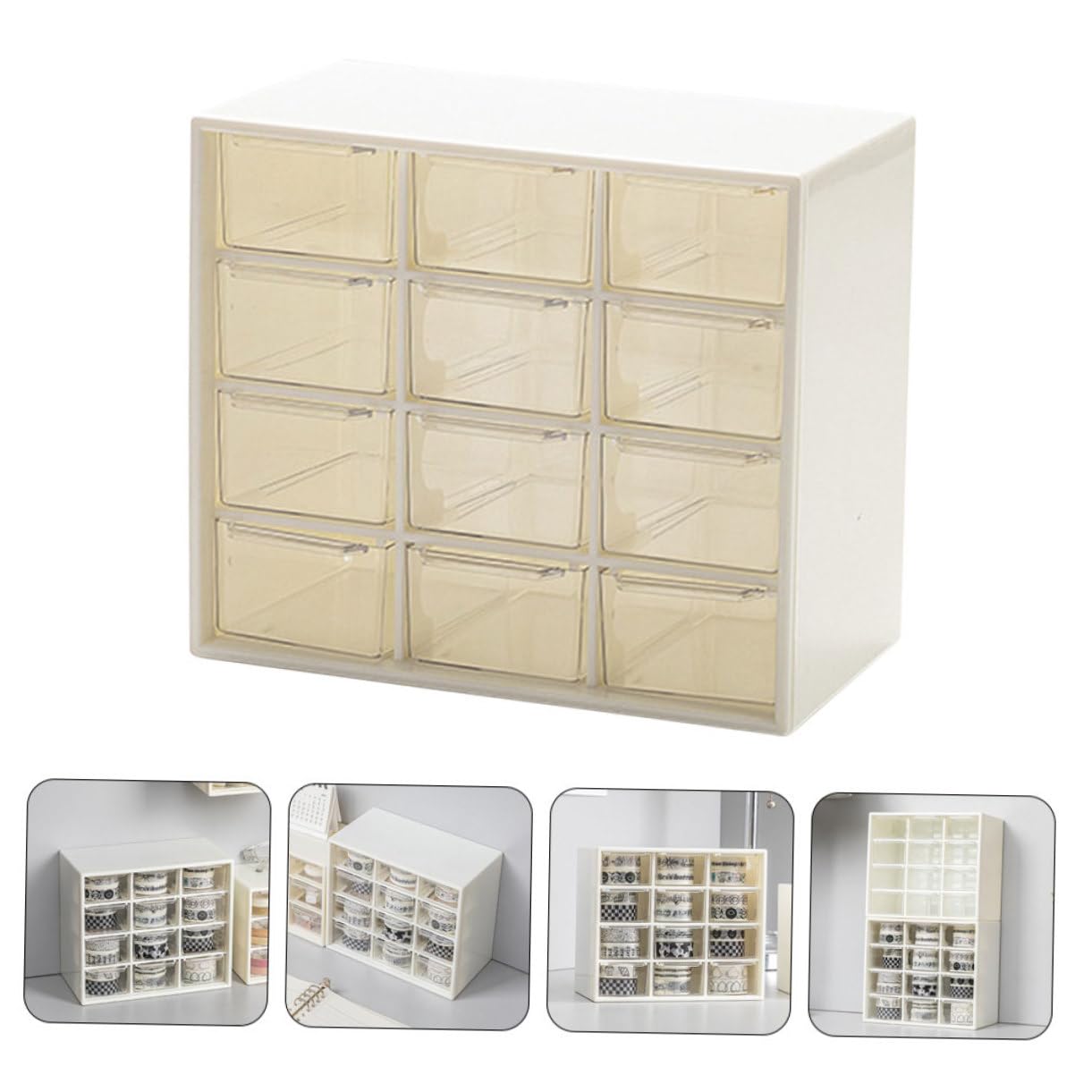 SHINEOFI Organizer Plastica per Scrivania Contenitore Portaoggetti in Plastica Organizer per Scatola per Trucco e Cancelleria