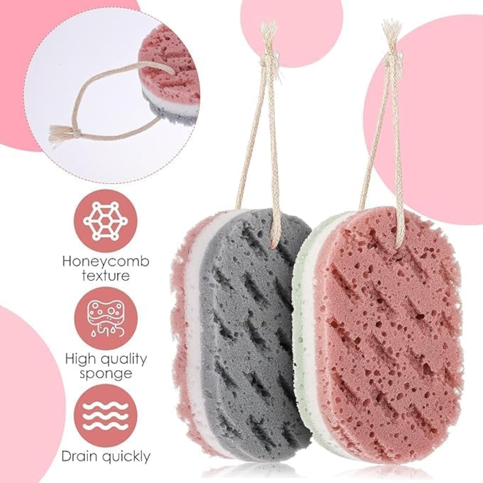 Large Loofah Body Scrubber, Exfoliating Bath Sponge