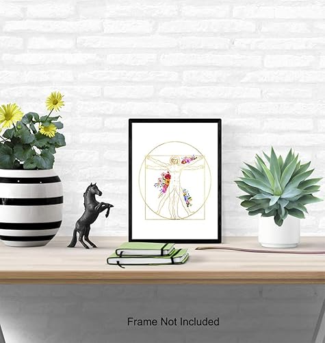 Miniatura 4 de Leonardo DaVinci Medical Vitruvian Man Wall Art Decor - Appreciation or Graduation Gift for Nurse, Doctor, Physician Assistant- Room Decoration for
