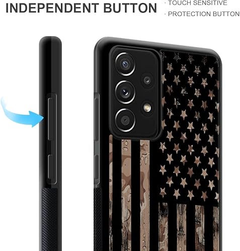 Miniatura 3 de TnXee Funda compatible con Samsung Galaxy A53 5G, diseño de bandera del desierto, camuflaje, caqui, Galaxy A53 5G, funda protectora de TPU suave a