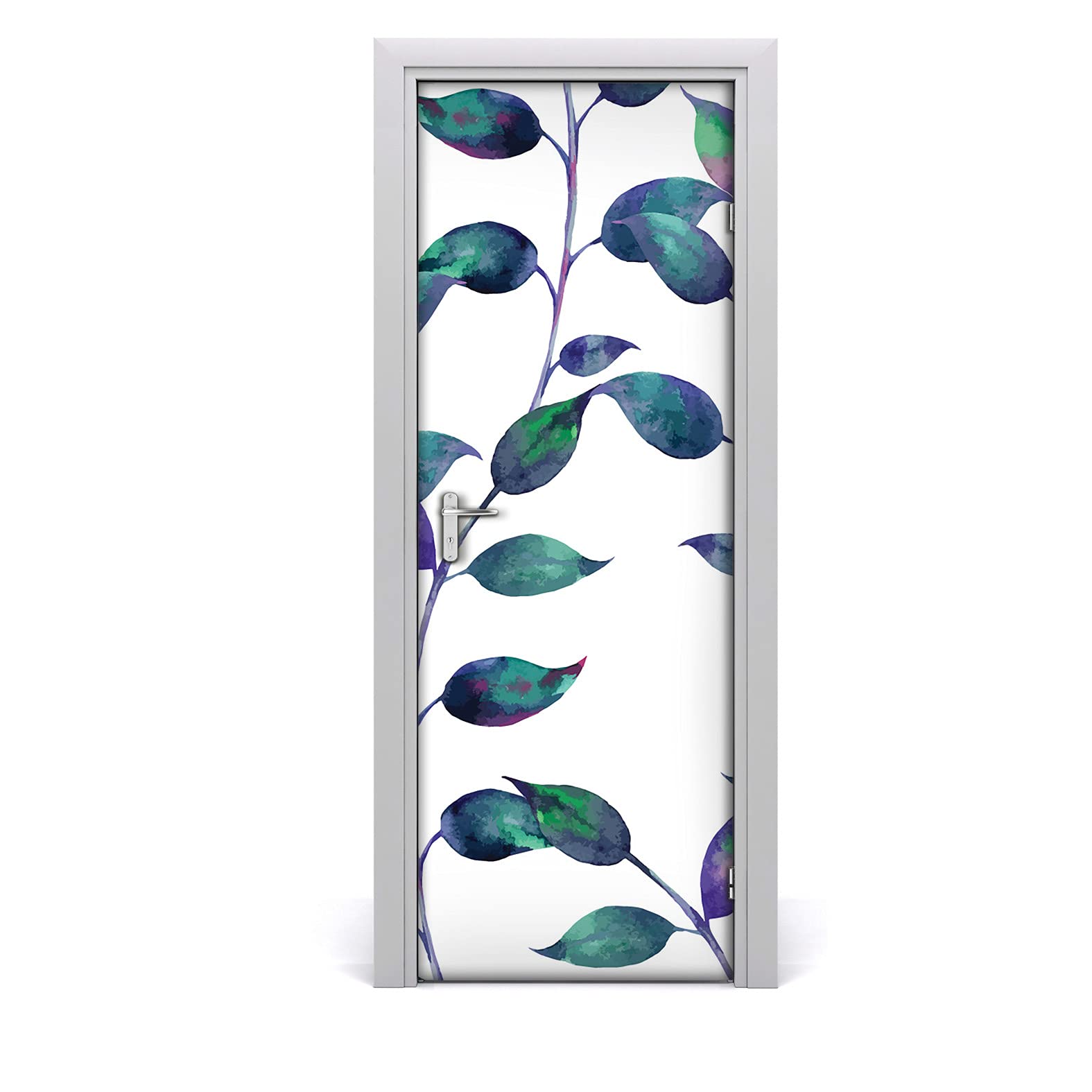 Papier peint sur la porte de chambre salon décor feuilles Fairytale Magic-Stick 77x200cm