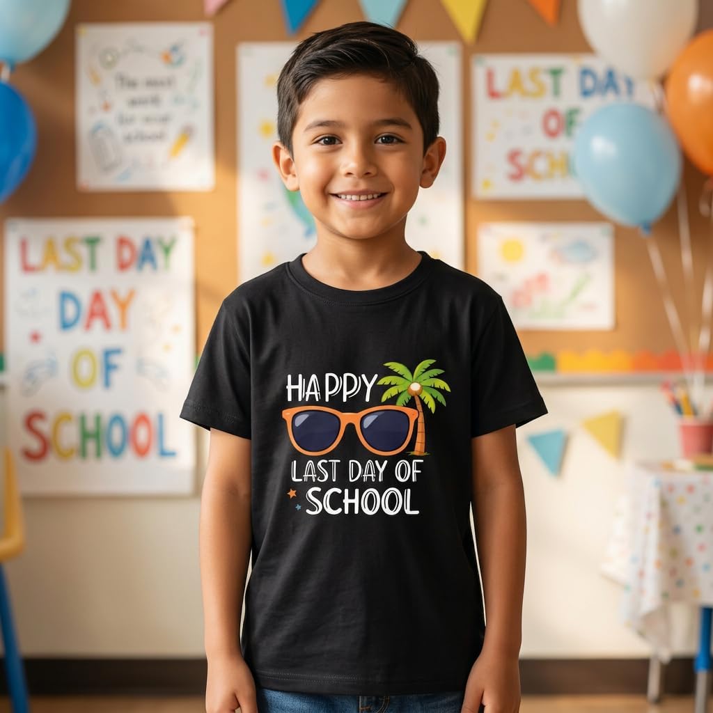 Happy Last Day of School Shirt Kids –Boys Girls Last Day of School's Out for Summer T-Shirt 3T-8T