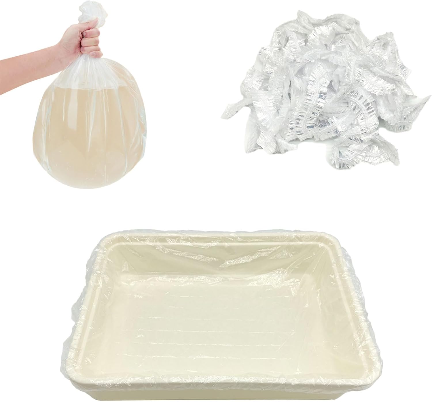 Disposable Small Animal Cage Liners, Rabbit Tray Film Liner Bunny Litter Pan Bags Guinea Pig Cage Toilet Plastic Film for Bird Hamster Chinchilla Hedgehog (50 PCS, 24”)